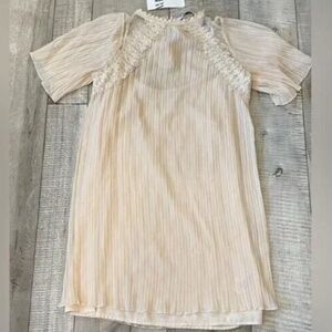 Zara Light Pink Lace Pleated Dress, Size S__